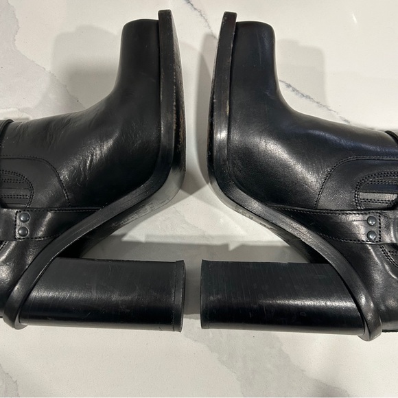 Diesel Black Gold Square-Toe Heeled Harness Ankle Boots - Picture 13 of 16